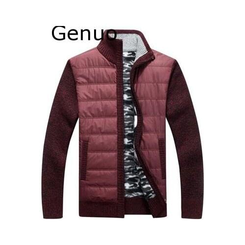 Genuo Winter Mens Sweater Fashion Turtleneck Stand Collar Sweater Jackets Men Slim Fit Thick Warm Knitted Pullovers Clothing