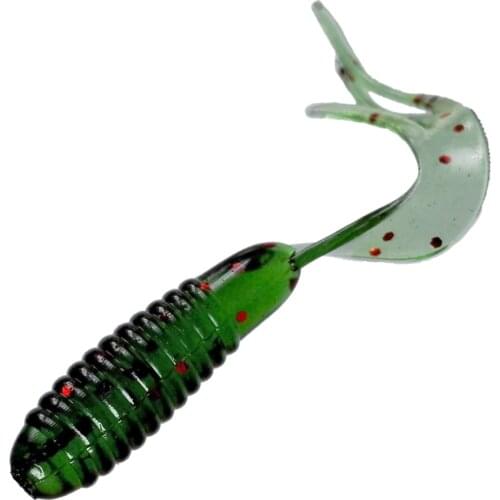 4cm 10pcs/lot Curl Tail Worm Soft Bait Jig Wobbler Artificial shrimp Rubber Bass Fishing Lure Long Tail silicone Swimbait