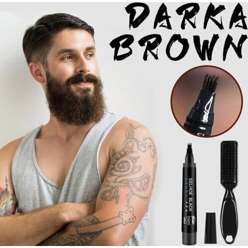 Beard Filling Pen Kit Beard Pencil Filler Waterproof Moustache Pen Beard Brush Beard Enhancer Moustache Coloring Shaping Tools