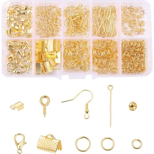 Gold Chain Wire Earring Making Supplies Kit for Jewelry DIY Material for Bracelet Son Package Necklace Accessories Set Tool