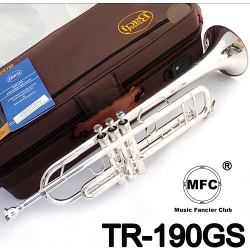 New MFC Bb Trumpet TR-190GS Gold Lacquer Music Instruments Profesional Trumpets Mouthpiece Accessories Included Case