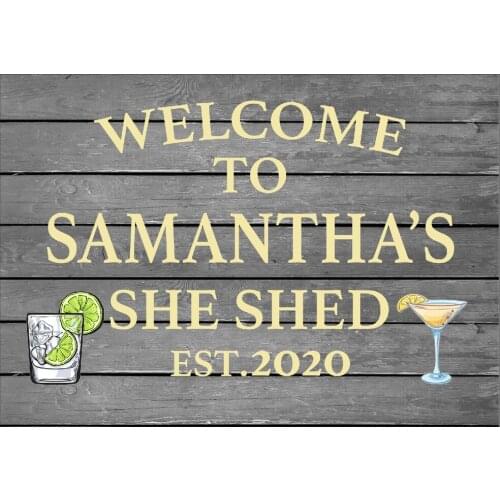 Personalised She Shed Bar Metal Sign Plaque Alcohol Beer Bar Garden Garage Pub