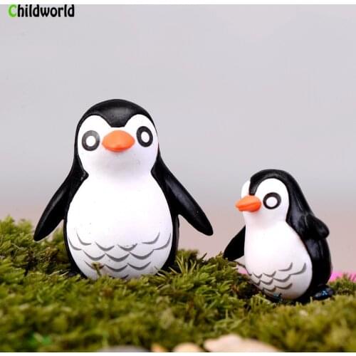 Popular Party Home Decoration Accessories Cute Plastic Cute Penguin Miniature Fairy Easter Animal Garden Figurines Home Decor