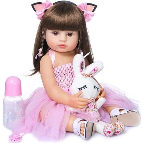 Reborn 55Cm Baby Doll Full Body Silicone Realistic Baby Dolls Lifelike Toddler Dolls Toys for Girls Christamas Doll