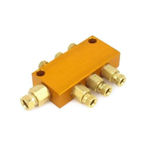 Adjustable 1-Inlet 3-Outlet Hydraulic Oil Distributor Valve Manifold Block