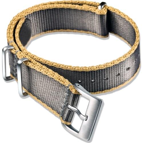 Nato Straps KHAKI Grey Nylon Watch Band One piece Replace Seatbelt Watch Straps For Men or Women Watch 18mm 20mm 22mm 24mm