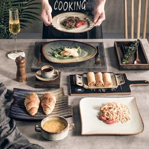 Gilt Rim Luxurious Light Green Ceramic Plate Steak Food Plate Bowl Dinner Dish Porcelain Dinnerware Set For Family Hotel