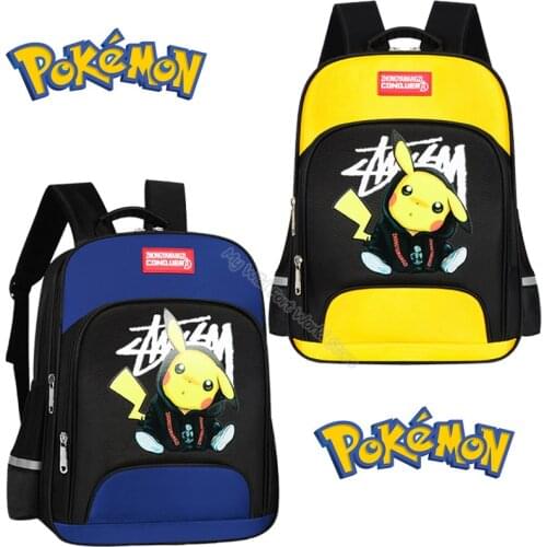 Pekemon Children Backpack Teenager Nylon Waterproof School Bag Student High Capacity Bookbag Cartoon Rucksack School Supplies