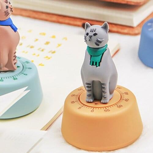 Cartoon Cat Portable Kitchen Cooking Timer Baking Time Manager Mechanical Countdown Reminder Alarm