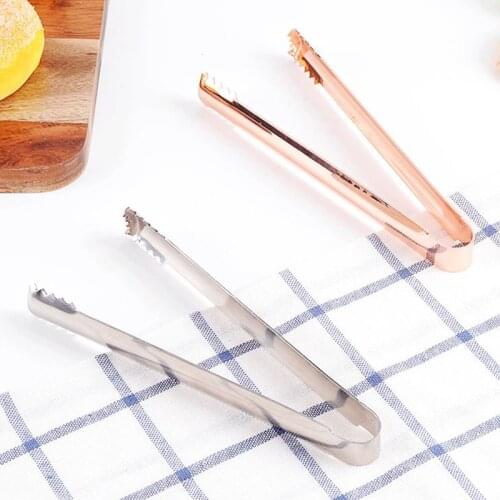 304 Stainless Steel Tongs For Barbecue Party Bar BBQ Clip Bread Food Ice Clamp Ice Tong Kitchen Accessories Rose Gold/Sliver