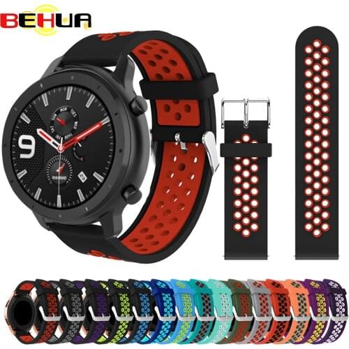 Sport silicone strap for Huami Amazfit GTR 42MM band Bracelet Wrist straps For xiaomi Amazfit GTS Bip BIT youth Belt Watchband