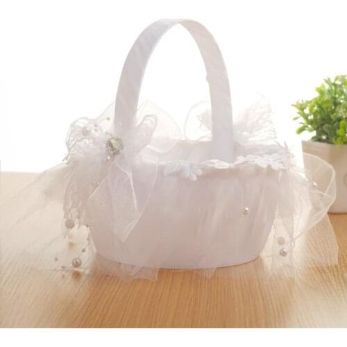 Wedding Flower Baskets Lace Diamonds Wedding Creative Wedding Bridal Hand Baskets