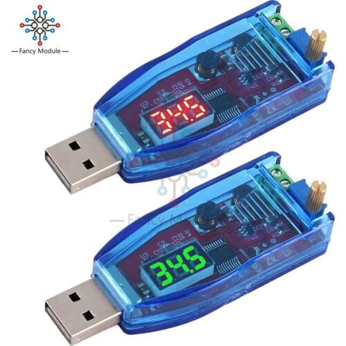 LED DC-DC 5V to DC 1-24V Adjustable Potentiometer USB Step Up/Down Buck Boost Converter Power Supply Voltage Regulator Module