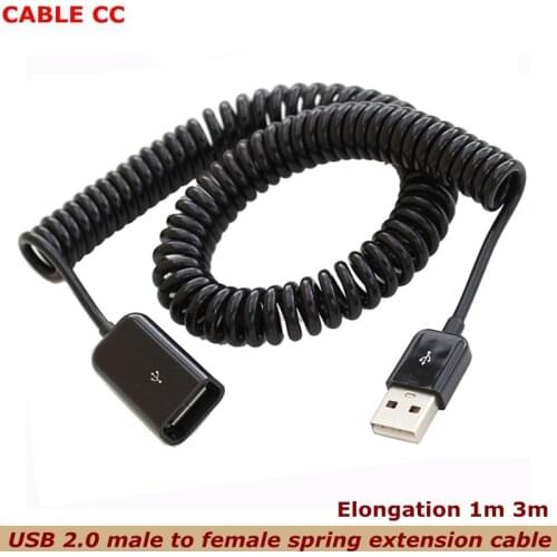 USB 2.0 extension cable male to female extension cable high speed USB 2.0 cable laptop extension cable USB 2.0 spring cable 3m