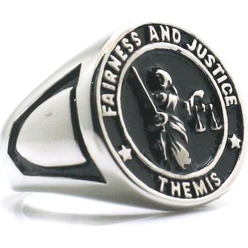 Unisex 316L Stainless Steel Themis Fairness And Justice Newest Ring