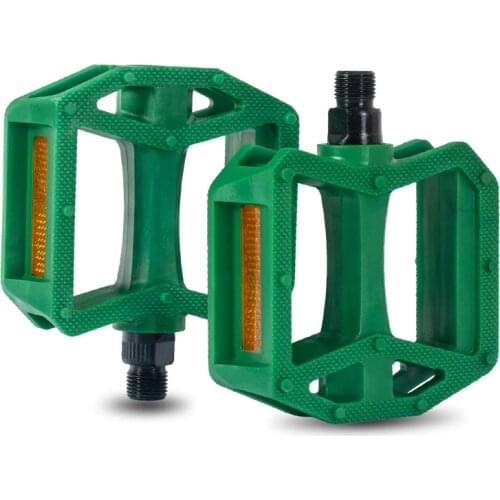 Nylon Bicycle Pedals Ultralight Flat Platform Bike Pedals for Mountain Bike 9/16'' 1/2" Cycling Sealed DU Bearing Pedals