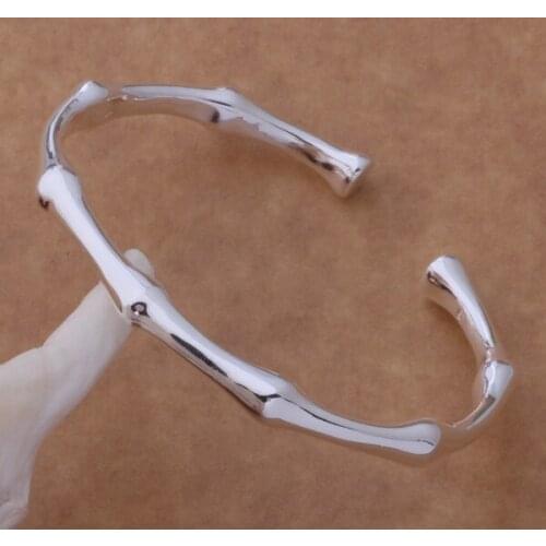 High quality metal pure brass copper bamboo bangle cuff bracelet