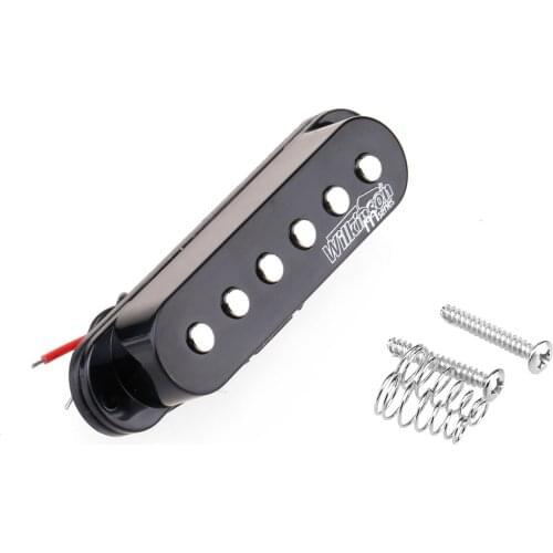 Wilkinson High Output Ceramic ST Single Coil Middle Pickup for Strat Style Electric Guitar, Black