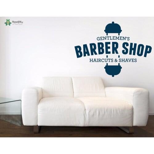YOYOYU Wall Decal Gentlemens Barbershop Vinyl Wall Stickers Haircut Spa Window Removable Interior Decor Art Design Mural SY889