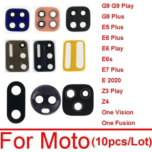 10Pcs/Lot, Camera Glass Lens Back Rear Camera Glass Lens Sticker For Moto E6 E7 Z3 Z4 G9 Play Plus One Vision Fusion E 2020 E6s