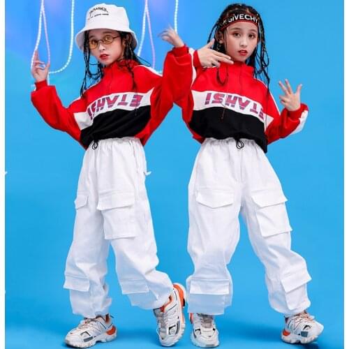 2020 Jazz Dance Costumes Girls Hip Hop Clothes Street Dancing Outfit Jazz Costume Kids Show Clothing Performance Hip Hop Pant