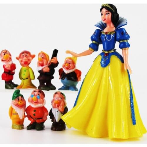 8pcs/Lot Princess Snow White and the Seven Dwarfs Figure Toys Tales Model Dolls