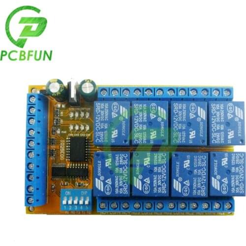 8ch DC 5V 12V 24V DIP Switch Delay Relay Module Flip-Flop Latch Bistable Self-locking Interlock Latch Power Conditioner