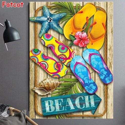 Full SquareRound Drill Diamond Painting Embroidery Beach Shoes Rhinestone Mosaic Cross Stitch Decor Gift PP2126