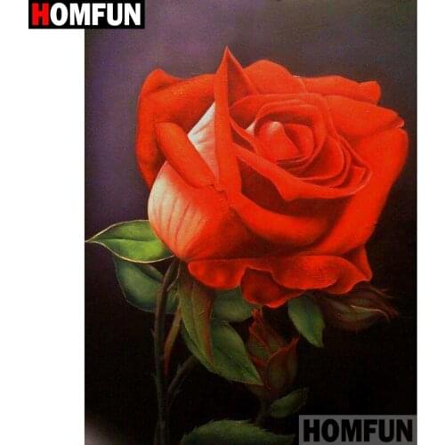HOMFUN Diamond Painting Cross Stitch Pattern 5D Diamond Embroidery "Rose landscape" Home Decor DIY diamond Art A19115