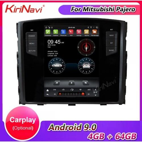 KiriNavi 10.4'' 1 din Android 9.0 Car Radio For Mitsubishi Pajero Car Dvd Multimedia Player Gps Navigation 2007+ WIFI 4g