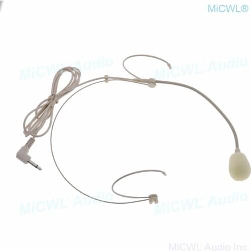MiCWL A801 Beige Headset Hear wear Microphone for Wireless Mic System loud-speaker PC laptop 3.5mm Mono Jack