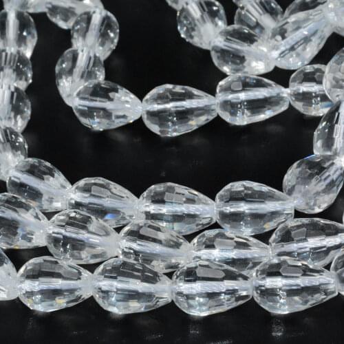 Natural Clean Quartz Faceted Water Drop Beads 10x14mm / 12x16mm / 13x18mm