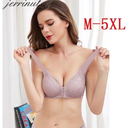 Jerrinut Plus Size Bras For Women Underwear Seamless Bra Push up Brassiere Lingerie Front Closure Bralette 3XL 4XL 5XL BH