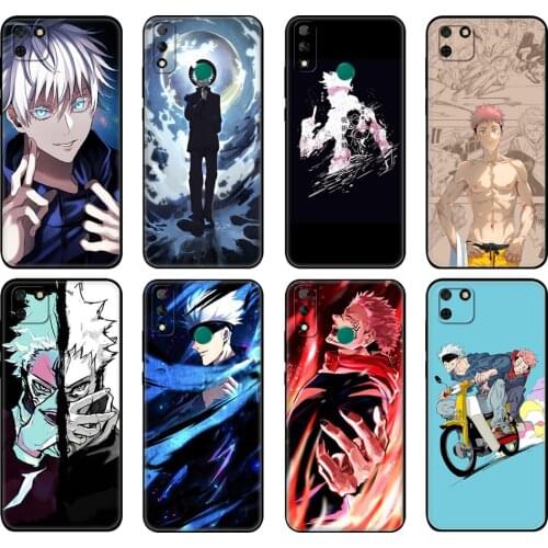 Black tpu Case For Huawei Y9S Y6S Y8S Y5P Y7P Y8P Case For Huawei Y5 lite Prime 2018 Y6 2019 Cover Jujutsu Kaisen Gojou Satoru A