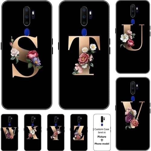 Flower 26 English Name Letters Custom Initial Case For OPPO A9 2020 A5 2020 OPPO A11X/A11 2019 Soft Silicone Cover