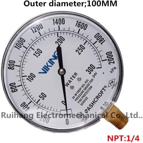Fire pressure gauge 35-W1005P-02L-XUL 300PSI/2000KPA