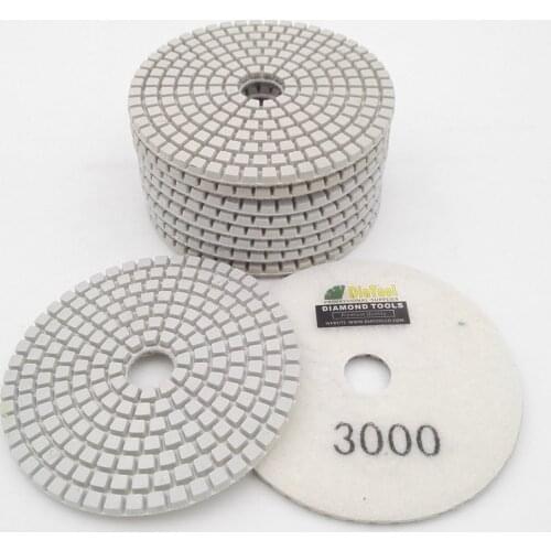 DIATOOL 10pcs #3000 Diameter 100mm White Resin Bond Sanding Discs 4" Professional Diamond Wet Polishing Pads