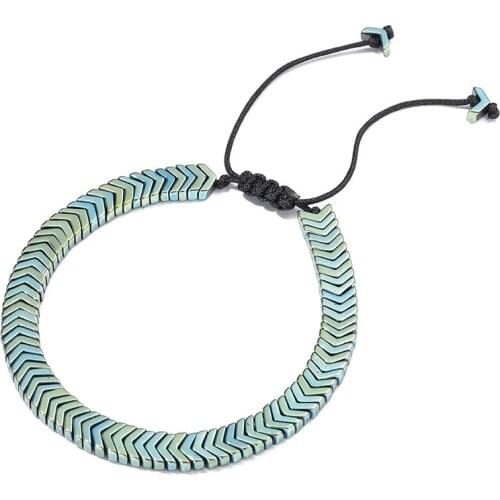 European and American mens bracelet non-magnetic black gallstone woven Bracelet color arrow Beaded Jewelry Bracelet women