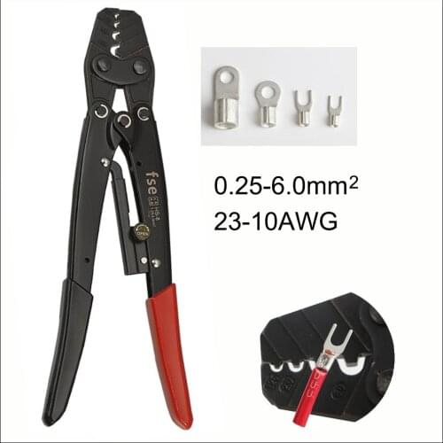 FASEN tool Plier HS-8 ratchet terminal crimping tool 1.25-10mm2 AWG16-7 Length 270mm Non-insulated terminals point type