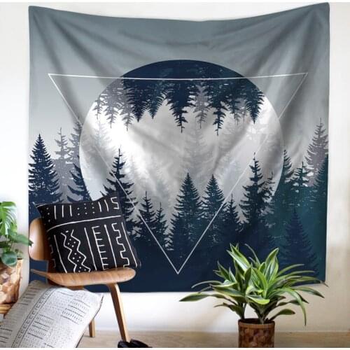 Nordic Style Tapestry Forest Bedroom Wall Hanging Decor Functional Picnic Cloth Sofa Cover Modern Simple Home Ornaments