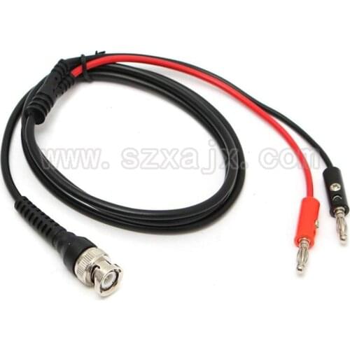 JX 1PCS BNC Male Q9 to Dual Double Banana Plug Connector Test Probe Cable 3FT