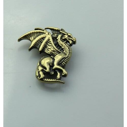 KBD02) 10pc 1'' Winged Dragon Concho Right Tack Belt Saddle Biker Concho Antique-Bronze