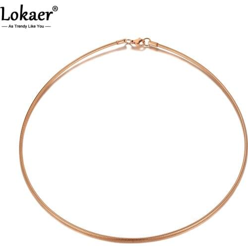 Lokaer Simple Bohemia Design Rose Gold Pendant Torques For Women Girls Trendy Titanium Stainless Steel Office Necklace N20177