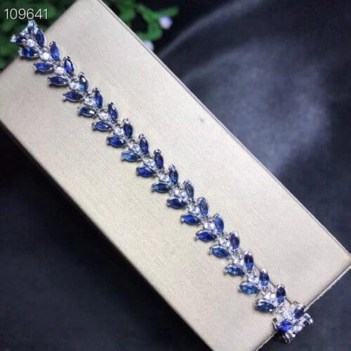 Fashion design, natural sapphire lady bracelet. Branch shape. 925 silver. Precious stones