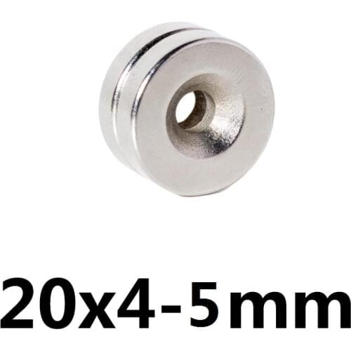 5/10/20PCS 20x4-5 mm Powerful Magnets 20*4 mm Hole 5mm Small Permanent Round Countersunk Neodymium Magnetic Magnet 20x4-5mm 20*4