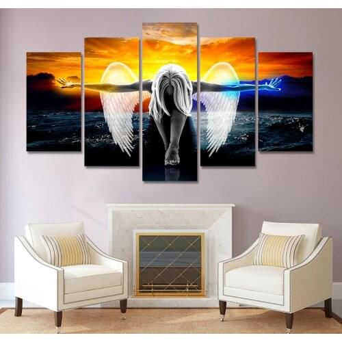 Full Square Drill 5D DIY Diamond Painting "angels wings"wall sticker 3D Embroidery Cross Stitch Mosaic home Decor Gifts 5pcs