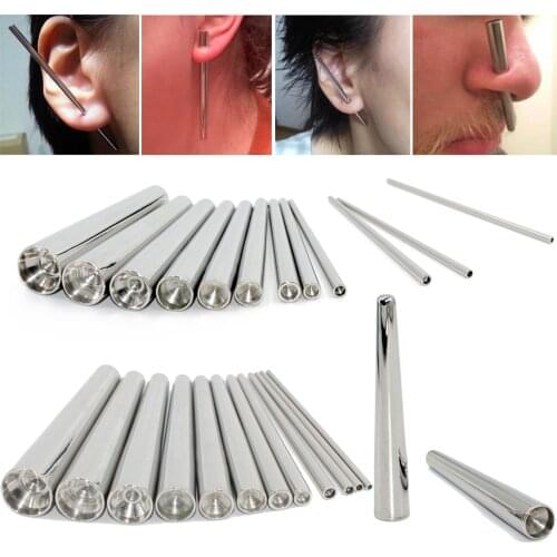 1PC 316L Surgical Steel Concave Taper Expander Stretching Kit Concave Ear Taper Set Professional Insertion Pins Piercing Jewelry