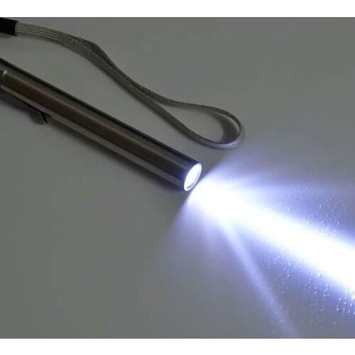 Stainless Steel USB Rechargeable Mini Flashlight Handy LED Torch Pen Light with Clip
