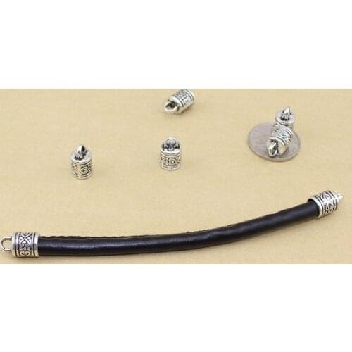 10pcs/lot Tassel Leather Cord End Crimp Caps Beads 7mm End Tip Cap For DIY Necklace Jewelry Making Findings