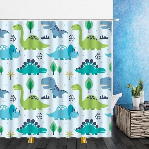 Cartoons Animal Shower Curtains Original Forest Dinosaur Childrens room Bathroom Home Decor Waterproof Polyester Cloth Curtain